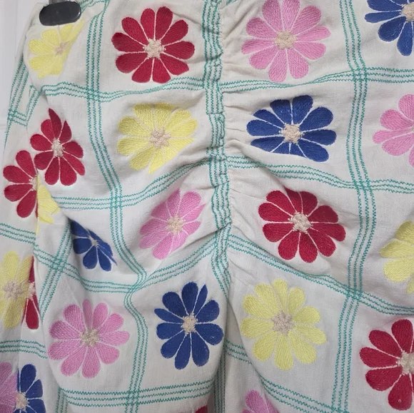 Zara multi-coloured Retro floral Patchwork ruched maxi skirt Festival Boho Small - Picture 4 of 10